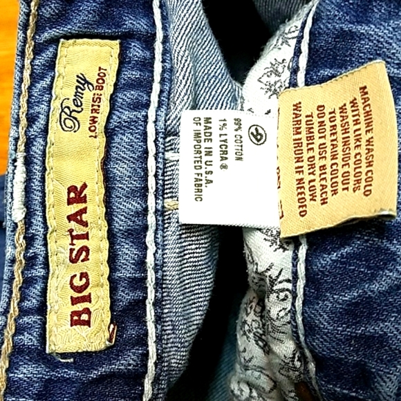 BIG STAR 28x14 REMY, LOW-RISE BOOT CUT DISTRESSED FADED SHORTS - Picture 8 of 8